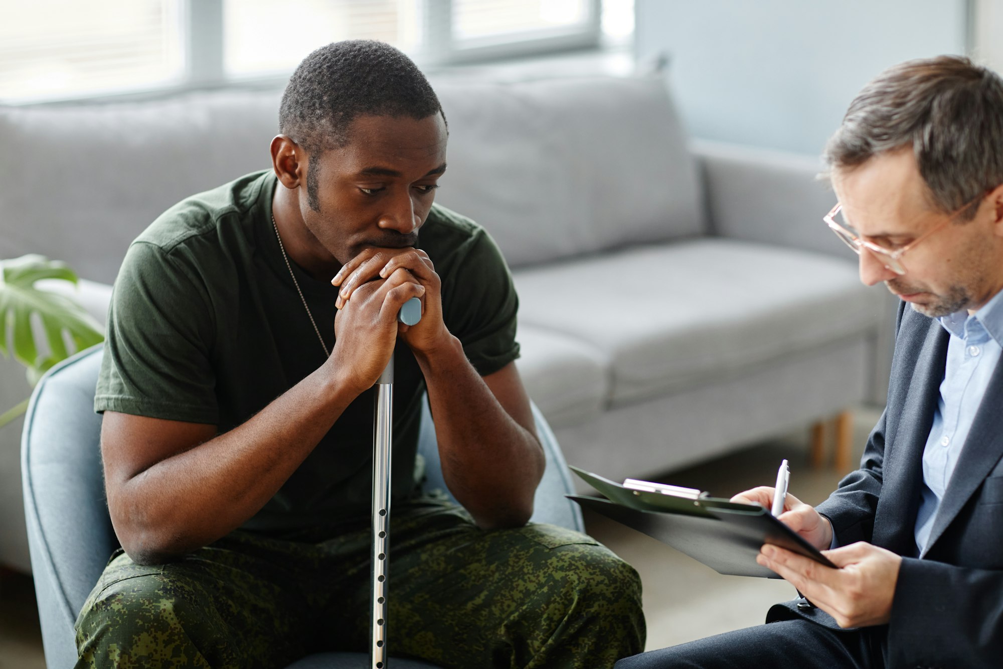 War Veteran Having Psychotherapy Session