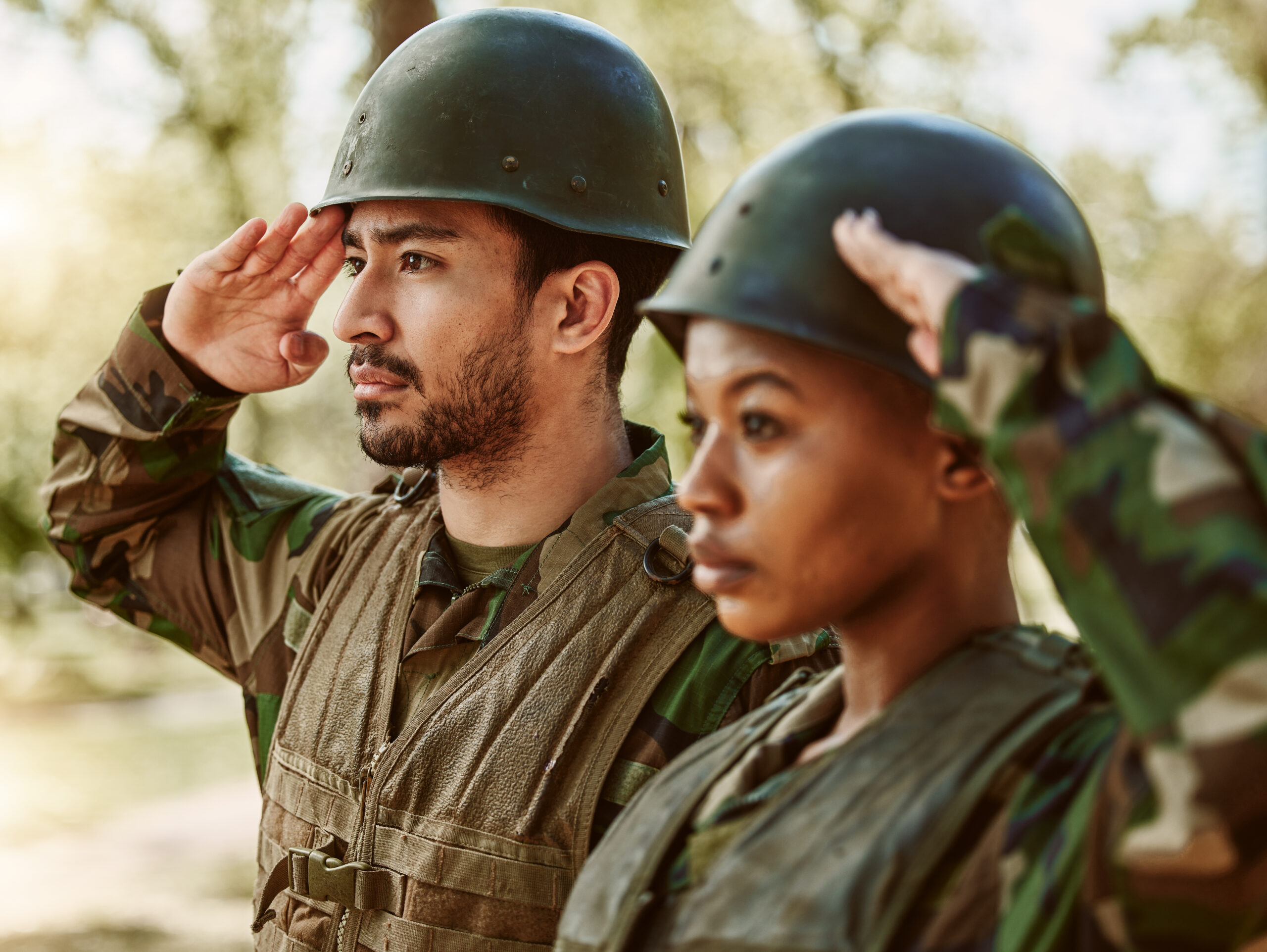 a military man and woman saluting, highlighting the need to address substance abuse in the military