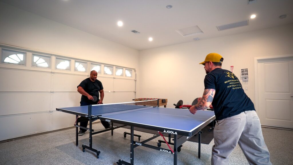 Recreation room ping pong at Believe Detox Center Northridge